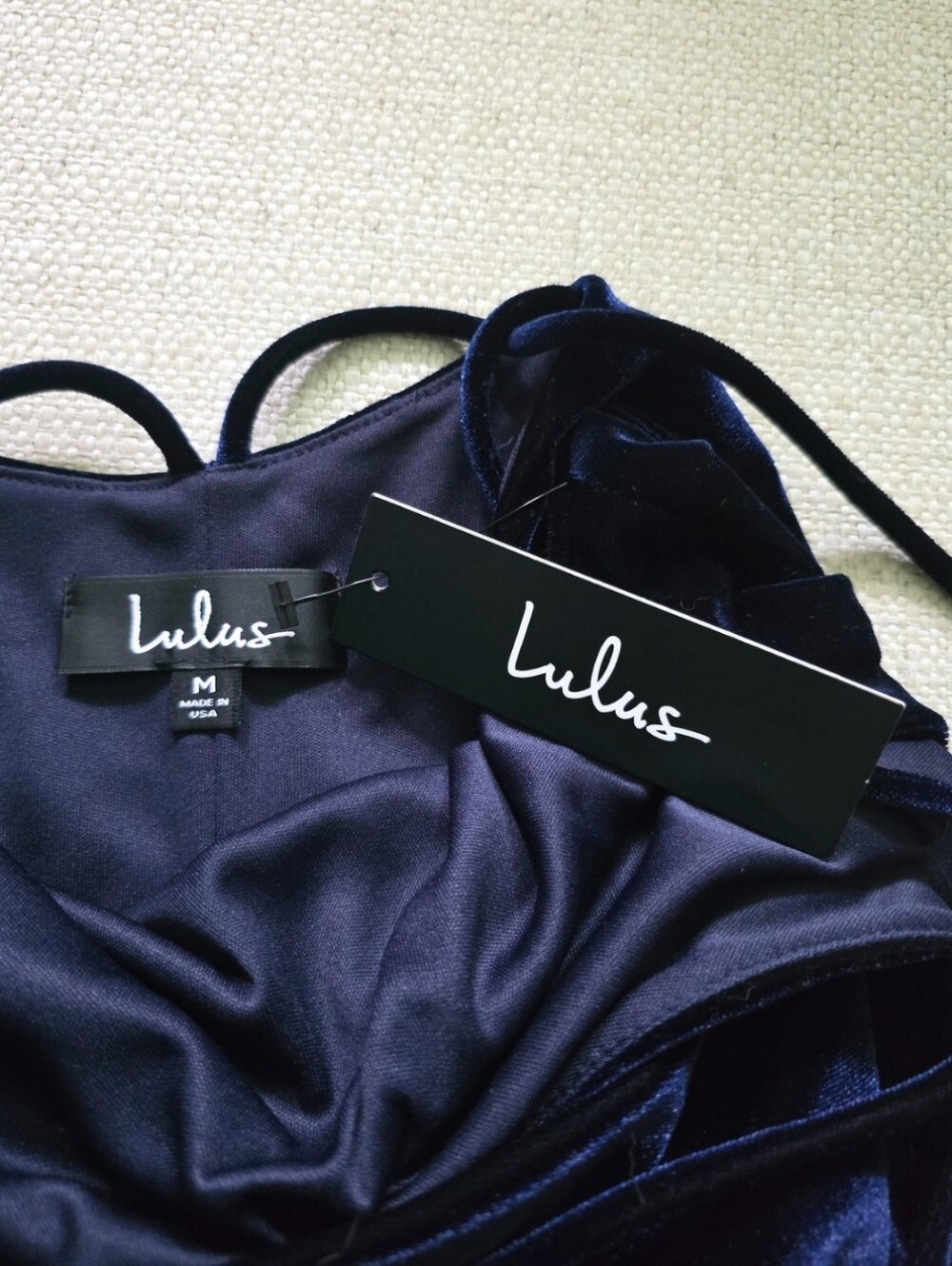 Lulu's Wow-Worthy Navy Blue Velvet Bodycon Dress Medium Sexy - Picture 5 of 5